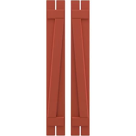 Americraft 2-Board (2 Batten) Wood Spaced Board-n-Batten Shutters W/ Z-Bar, ARW102SB207X35CLH